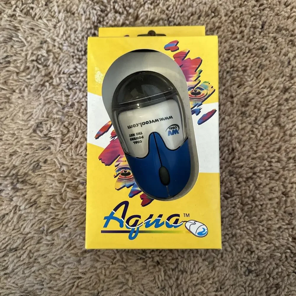 RARE Aqua Mouse Liquid Computer Mouse PS/2. WV West Virginia Coal WVcoal